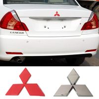 【car parts】 ABS สำหรับ Mitsubishi โลโก้ Lancer Pajero V3รถด้านหน้า Grille Emblem ด้านหลัง Trunk Refitting Badge สติกเกอร์ Decals อุปกรณ์เสริม