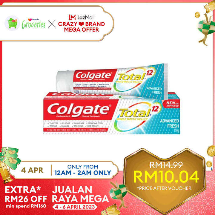 Colgate Total Advanced Fresh Toothpaste 150g Lazada