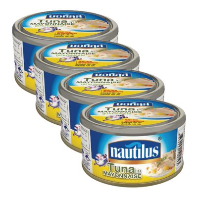สินค้ามาใหม่! นอติลุส ทูน่ามายองเนส 185 กรัม x 4 กระป๋อง Nautilus Tuna Mayonnaise 185g x 4 Cans ล็อตใหม่มาล่าสุด สินค้าสด มีเก็บเงินปลายทาง