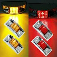 brand new 4Pcs Truck Trailer Amber Red 12 LED Curve Led Marker/Clearance Lights Sealed Chrome