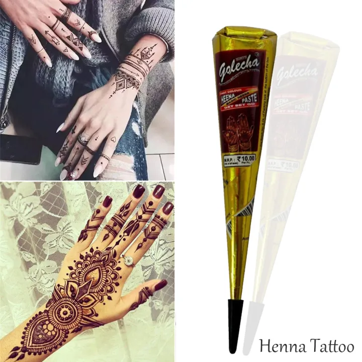 Henna Ta Ttoo Paste Black Cones Indian For Temporary Sticker Body Paint Art Cream Lazada Ph