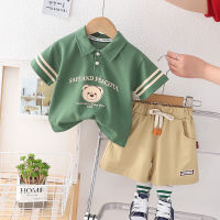 IENENS Summer Boys Casual Clothing Sets 0-4 Years Baby Cotton Outfits 2PCS Kids Short Sleeves T-shirt + Shorts Suits Children Cartoon Bear Clothes