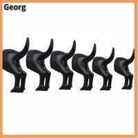 GEORG 1/6 pcs สีดำสีดำ ตะขอเสื้อโค้ทหางสุนัข พลาสติกทำจากพลาสติก 3.931.971.57นิ้ว ตะขอแขวนผนังอเนกประสงค์ สร้างสรรค์และสร้างสรรค์ ตกแต่งด้วยหมุดรูปก้นและกำแพงสำหรับสุนัข ห้องน้ำในห้องน้ำ