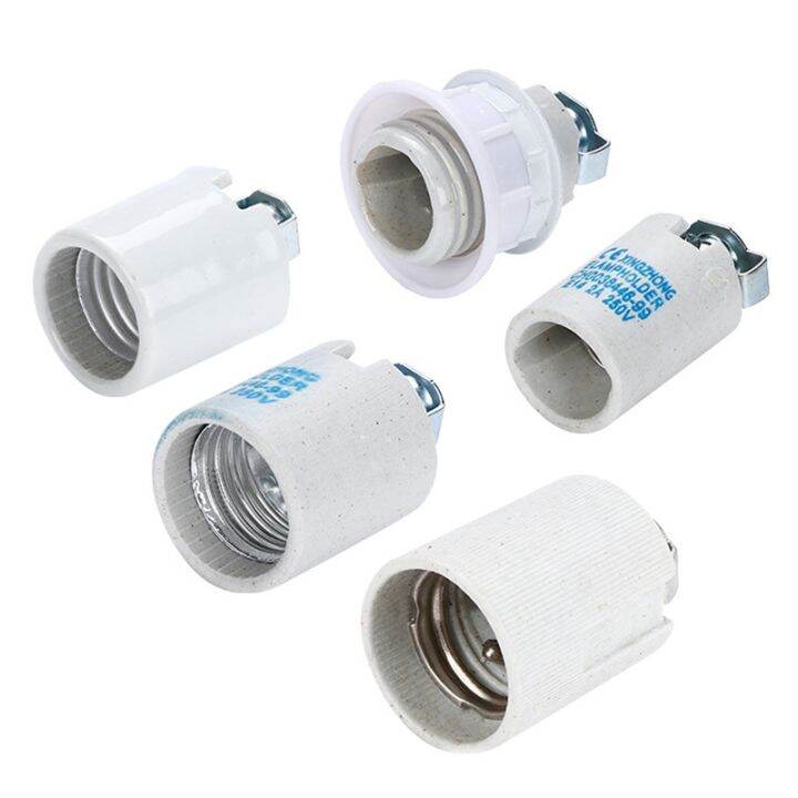 【YD】 High Temperature E14 E27 SelfLocking Screw Ceramic Lamp Holder External Tooth Wiring
