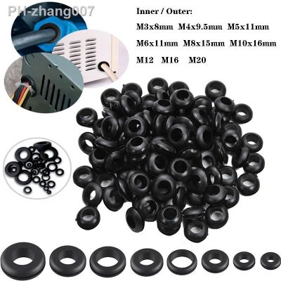 50pcs/100pcs M3-M20 Rubber Sealing Oil Rings Grommet Gaskets For Protects Wire Cable Hole Protection Rings Shim Washer Hardware