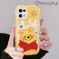 เคส Chenyyka สำหรับ OPPO Reno 7 4G Reno 8 4G F21 Pro F21s Pro Reno 4 Pro Reno 6เคสลายหมีน้ำผึ้งน่ารักหลากสีเนื้อครีมนิ่มเคสมือถือกันกระแทกแบบใสสร้างสรรค์โปร่งใสลายกล้องถ่ายรูปฝาครอบป้องกันซิลิโคน