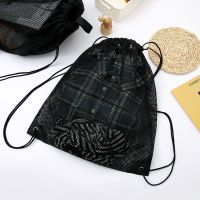 Beach Portable Multifunctional Basketball Shoulder Backpack Pull Rope Bundle Pocket Drawstring Mesh Bags Storage Bag Equipment Bags