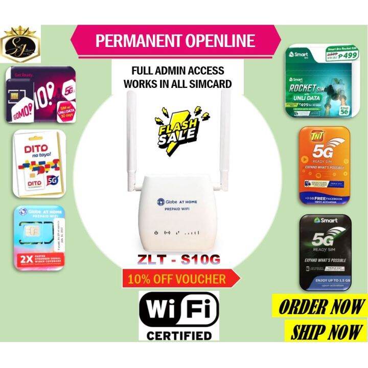 Globe Zlt S10g Prepaid Wifi Permanent Openline Lazada Ph