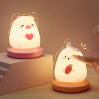 USB ซิลิโคน LED ไฟในคืน1200มิลลิแอมป์ชั่วโมงสัตว์รูปร่าง Kawaii โคมไฟตั้งโต๊ะความเร็วแบบชาร์จเครื่องประดับพรรคตกแต่งสำหรับโฮมออฟฟิศ