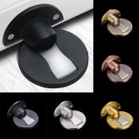 Magnetic Door Stopper Alloy Magnet Door Stops Non-punch Door Holder Hidden Doorstop Furniture Door Hardware Practical WF1013 Decorative Door Stops