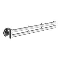 Home Bathroom 180 Degrees Rotation Heavy Duty With Screws Easy Install Swivel Towel Rack Wall Mounted Space Saving Double Arm