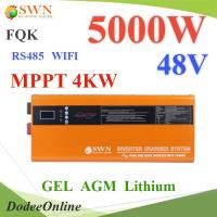 ไฮบริดโซลาร์ อินเวอร์เตอร์ AC 5000W 2HP แบตเตอรี่ 48V ชาร์จเจอร์ MPPT 80A 4000W รุ่น Hybrid-5000W-48V