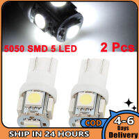 【 AM?】【 AM?เกจวัด T10 5ไฟ LED เอสเอ็มดีสีขาว12V จำนวน2ชิ้นหลอดไฟมาร์กเกอร์แอพลิเคชันทั่วไปแสงด้านข้าง