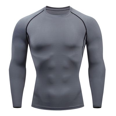 Men Compression Running T Shirt Fitness Tight Long Sleeve Sport tshirt Training Jogging Shirts Gym Sportswear Quick Dry Top