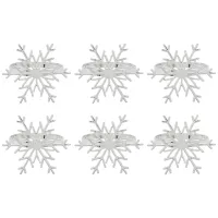 6 Pieces Snowflake Napkin Rings Christmas Snowflake Napkin Holder Rings for Christmas Holiday Table Decoration