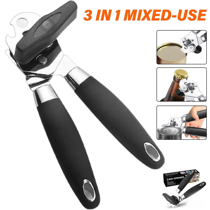 1 set Rust Steel Bottle Opener Outdoor Multifunctional Can Opener Cover  Opening Kitchen Can Opener Simple Canning Knife Picnic Camping