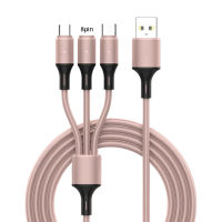 Data Cable Universal Fast Charging 3 In 1 Liquid Silicone 8-Pin Micro USB Type-C สายชาร์จสำหรับ Office Data Cord Stable