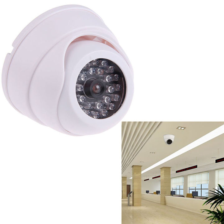 security-dome-fake-camera-red-flash-led-light-indoor-outdoor-video-surveillance-safety-kamera-buy-1-get-1-free-warning-sticker