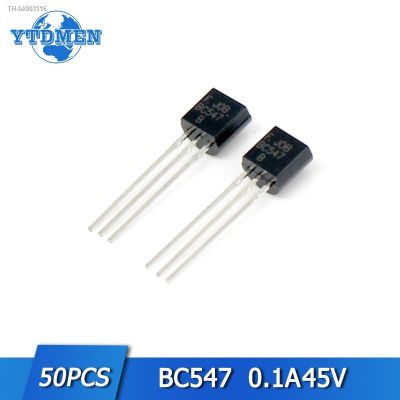 ☒▥◊ 50pcs BC547 Transistor 45v 100mA Amplifier Transistors kit Silicon NPN TO-92 BJT Triode Transistor set In Stock