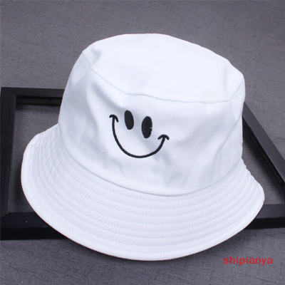 Shipiaoya หมวกกันแดดหมวกกันแดดสำหรับตกปลาหน้ายิ้มสำหรับผู้หญิงหมวกปีกกว้างปักลายกลางแจ้ง