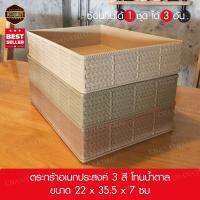 Chanathai ตระกร้าเก็บของพลาสติก 3 อัน ที่เก็บของอเนกประสงค์ (คละสี)