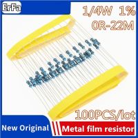 100pcs 1/4W 1 Metal film resistor 0R 22M 10R 22R 1R 6.8R 1K 2.2K 4.7K 6.8K 10K 33K 68K 100K 6.8M 10M 2K2 4K7 ohm resistance