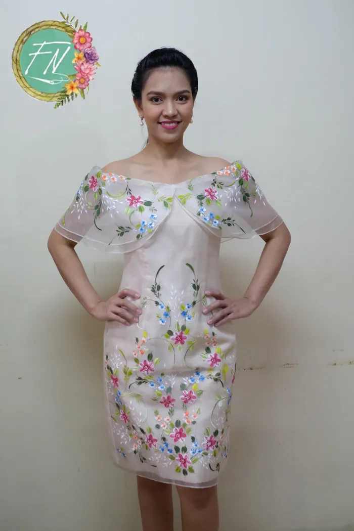 FILIPINIANA DRESS Handpainted Mestiza Gown Philippine National ...