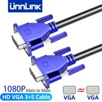 UNNLINK kabel ekstensi Video VGA ke VGA konverter adaptor laki-laki ke laki-laki 1080P untuk Monitor proyektor TV PC