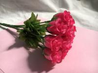 ดอกกุหลาบปลอม สีชมพูเข้ม ดอกกุหลาบวาเลนไทน์ แพ็คละ 12 ดอก