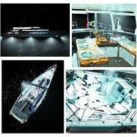 4x Marine เรือ Transom LED Stern Light สีขาวเย็น LED ไฟท้าย Yacht อุปกรณ์เสริมกันน้ำ LED ไฟมารยาท12V -24V