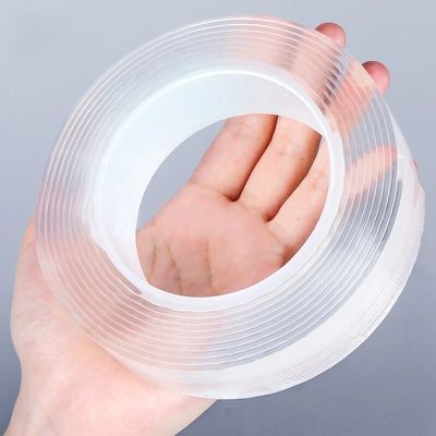 Self Adhesive Traceless Double Sided Nano Tape Waterproof Transparent Wall Stickers Heat Resistance Bathroom Home Decoration Tap Adhesives  Tape