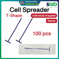 Cell Spreader T-shape พลาสติกเกลี่ยเชื้อ รูปตัว T ยาว 13.5cm แยกบรรจุซองละ 1 ชิ้น ปลอดเชื้อ Sterile แพคละ 100 ชิ้น