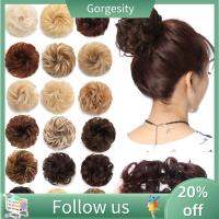 GORGESITY ขนมปังหยักธรรมชาติปลอมผมยุ่งหยิก,ขนมปังชิ้น Updo Scrunchie ที่ยืดผม Bobble