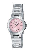 Casio Standard นาฬิกาข้อมือผู้หญิง สายสแตนเลส รุ่น LTP-1177A,LTP-1177A-4A1 - สีเงิน - ชมพูอ่อน