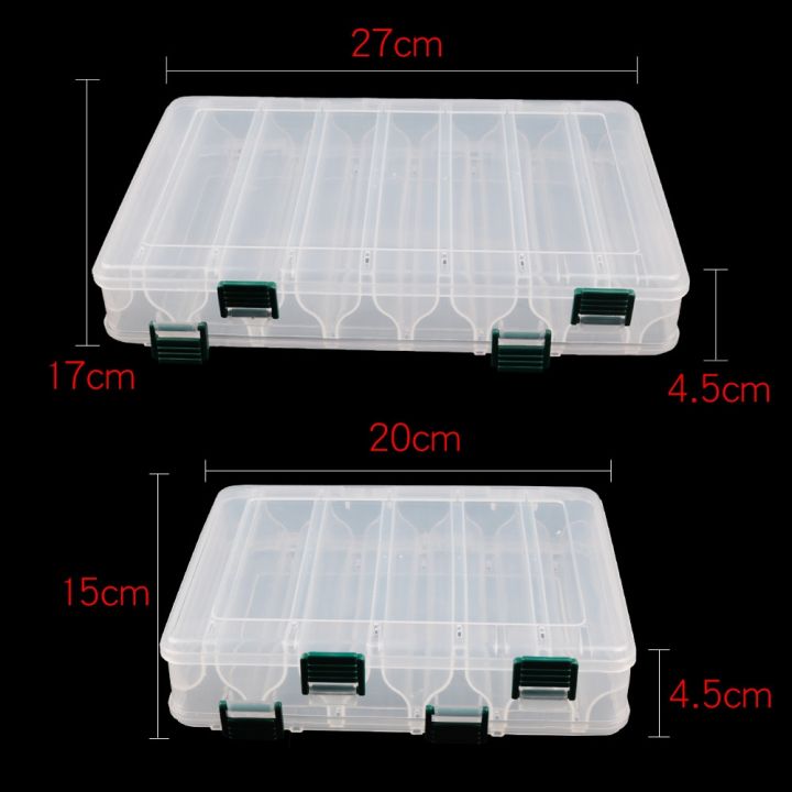 สง่างาม-สองด้าน10-14ช่องตกปลาเหยื่อล่อตะขอกล่องเหยื่อกรณีการจัดเก็บเครื่องมือตกปลารอกออแกไนเซอร์เรียงลำดับกล่องสำหรับ-p-esca