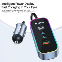 Toocki 155วัตต์ชาร์จไฟในรถ USB Type C ด่วนชาร์จ PD 3.0 QC 3.0 USB A พอร์ตจอแสดงผลดิจิตอลชาร์จไฟในรถสำหรับ Xiaomi ชาร์จ