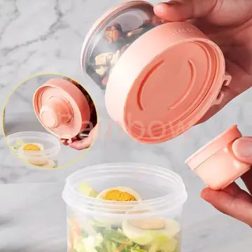 Salad Shaker Reusable Plastic Container with Dressing Dispenser and Fork -  China Salad Bowl and Plastic Bowl price