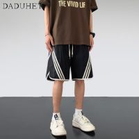 COD DaDuHey Mens and Womens 2023 Summer Thin American Retro Casual Pants Fashion All-Match Striped Sports Shorts