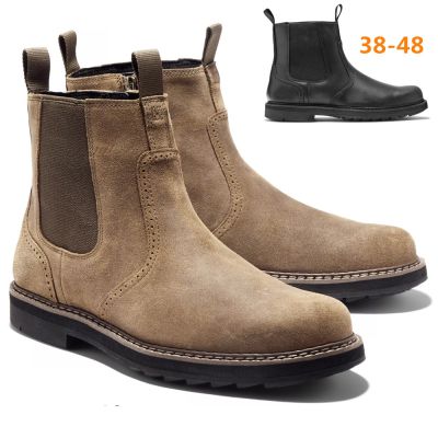 Hand Scrub Slip-On High Top Mens Boots Casual Black Chelsea Boots Chelsea Boots Leather Breathable Ankle Boots