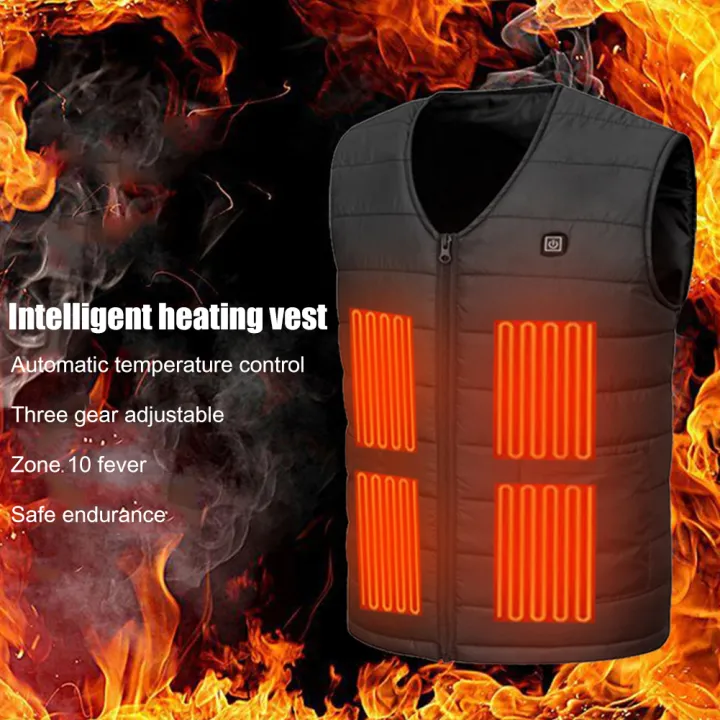 10 Area USB Heated Vest Men Women Heated Jacket Heating Vest Thermal
