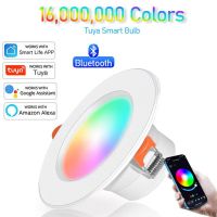 LED Downlight 10W Tuya WiFi โคมไฟเพดาน RGB หรี่แสงได้ Led Spot โคมไฟ RGB CW WW สมาร์ทโคมไฟทำงานร่วมกับ Alexa Home