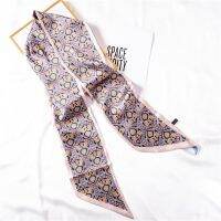 [COD] 2023 summer new and Korean sweet long silk scarf printed imitation wholesale neck headband