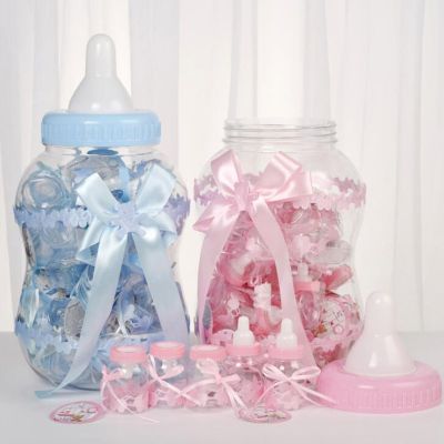 Transparent Milk Bottle Shape Candy Box Baptism Christening Gift Birthday Party Favors