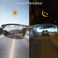 【CC】☇❅◑  CoolPandas Rimless Outdoor Sport Driving Photochromic Sunglasses Men Polarized Glasses Day Night Chamelon Goggle zonnebril heren