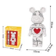 Mô hình đồ chơi lắp ráp gấu bearbrick size lớn 32.5cm, rubic xoay 6cm