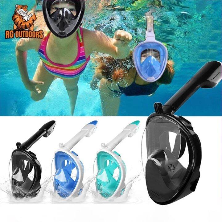 Full Face Snorkeling Mask Leak proof Easy Breathing Snorkeling Goggles ...