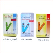 Hộp Que thử Axit Uric Cholesterol mỡ máu đường huyết của máy Easy Touch 3