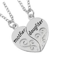 Mom and Daughter Necklace 2 Pieces Silver Pendants Necklace Heart Mother and Daughter Necklace Mothers Day Birthday Gift imaginative