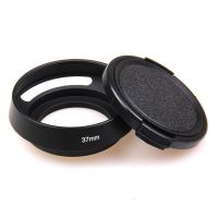 37 39 40.5 43 46 49 52 58mm metal tilted vented Lens Hood Shade + Lens cap for Leica M Contax Fujifilm Olympus Nikon Canon Sony