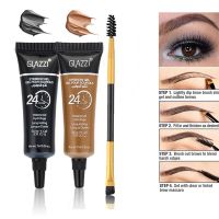 Double Color Liquid Eyebrow Gel Set Professional Makeup Eyebrow Enhancers Black Brown Dyed Brow Cream with Brush Cosmetic TSLM1